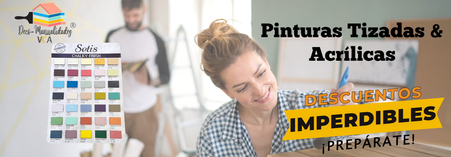 Decomanualidades VCA tiene pinturas tizadas y accesorios para pintar el hogar